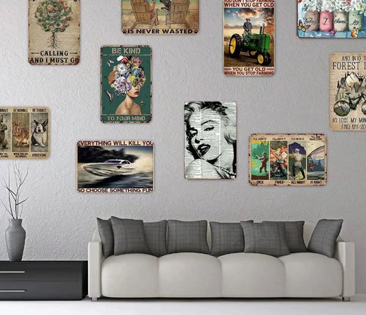 MARYLIN MONROE Metal Sign ART MARYLIN MONROE NEWSPAPER WALL ART DECOR