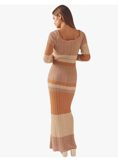 Women Sexy Beach Evening Party Knitted Off Shoulder Long Sleeve Bodycon Long Dresses Casual 2025 Summer Y2K Maxi Dress