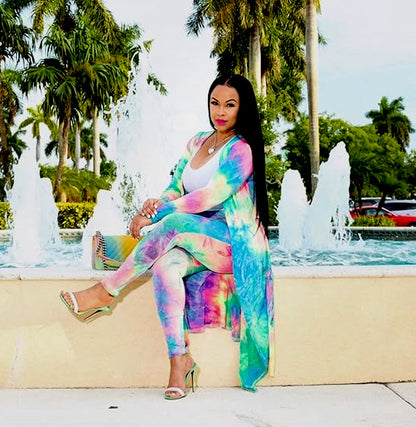 Tie Dye Ocean Vibe Matching Set Long Sleeve Duster Various Styles