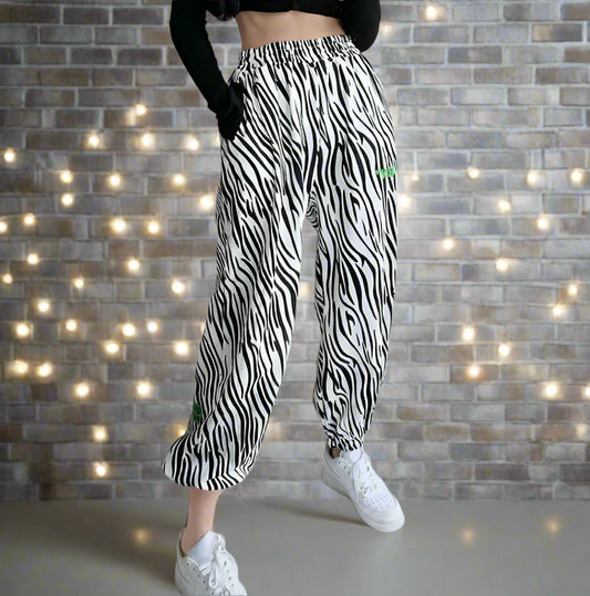Zebra Skater Pants Loose High Waist Hip-Hop Zebra Pants Leggings Sportswear Fashion Casual Sweats Women Clothes