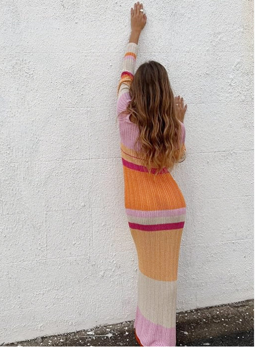 Women Sexy Beach Evening Party Knitted Off Shoulder Long Sleeve Bodycon Long Dresses Casual 2025 Summer Y2K Maxi Dress