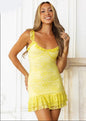Sweetheart Lace Classy Ruffle Dress Sleeveless Casual Summer Holiday Beach Short Y2K Ruffles Sundress Women Mini Clothes Outfit Fashion Sexy Club Party Dress