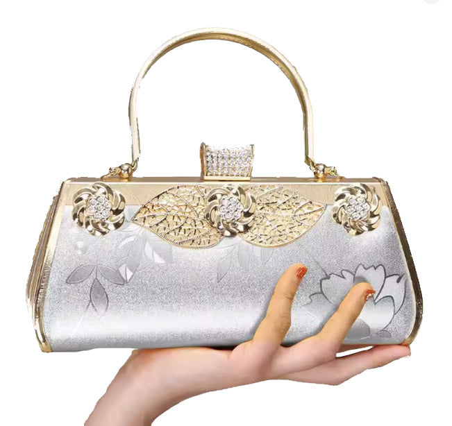 Gold and Black Rhinestone Small Clutch Evening Bag Black and Gold Clutch