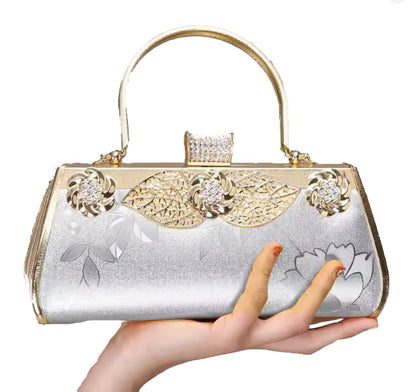 Gold and Black Rhinestone Small Clutch Evening Bag Black and Gold Clutch