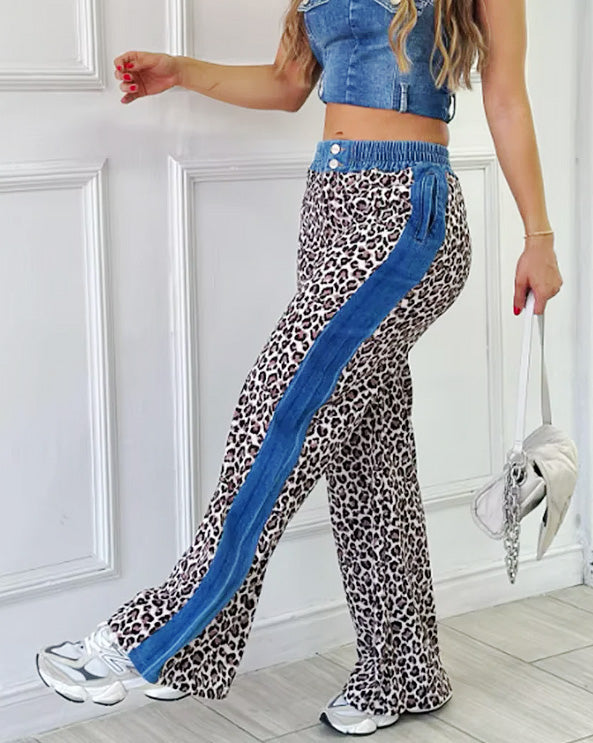 Stylish Leopard Print Loose Jeans High Quality Fashion Outfit Trousers High Waisted Casual Baggy Jeans 90's Jeans Women's New Bottoms