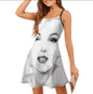 Marilyn Monroe Fashion Dresses Different Styles Square Neck Dress Sweetheart Knot Flared Dress Black And White