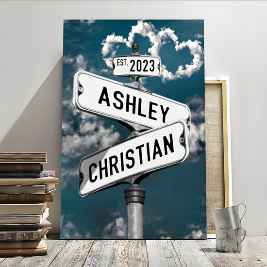 Personalized Vintage Street Sign Canvas Art Gift
