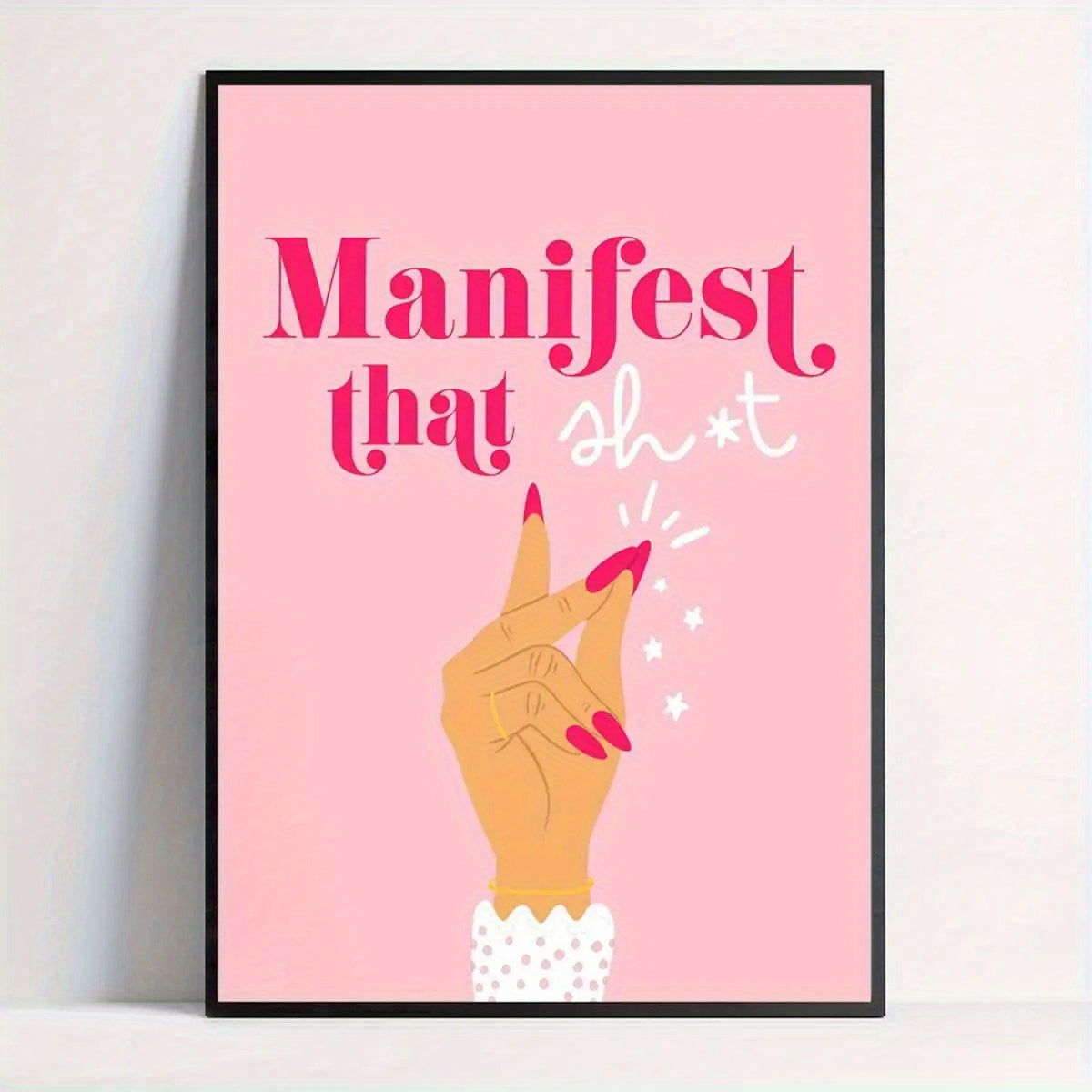 Modern Retro Manifest That Sht Motivational Canvas Wall Art  Pink  Black Typography Poster with Wrapped Canvas Frame  Bold Women Empowerment Decor for Living Room Bedroom Home Office  ReadytoHang Framed Print Playful Design Stylish Interiors