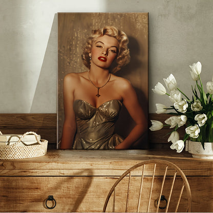 1pc elegant female Wooden Framed Canvas painting Thickness 225cm09inch High quality Wall Art Prints Poster Direct hanging Wall Picture Decor Home Gifts living room bathroom bedroom kitchen